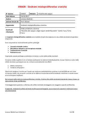 EMA05 - Sindromi mieloproliferative croniche
